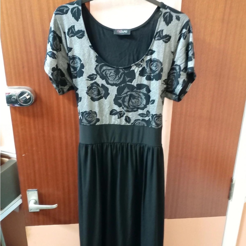 Black and Gray Floral Dress